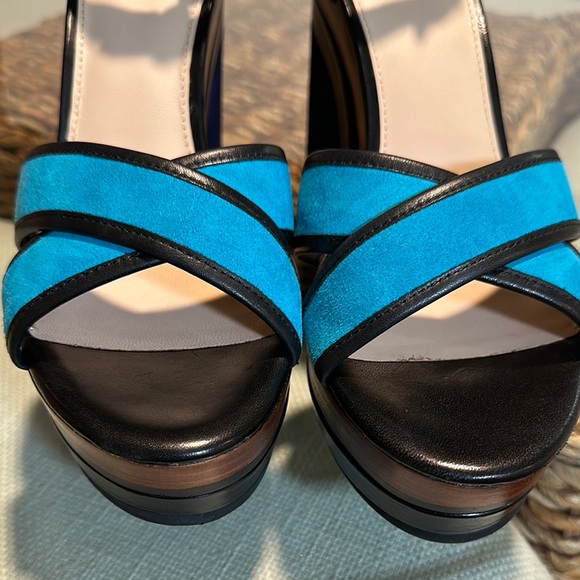 New Botkier New York Paloma Women's Turquoise and Purple Platform Sandals. - Picture 10 of 12